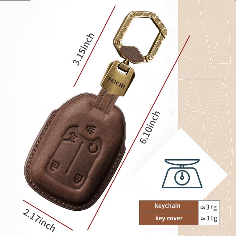Key Fob Cover for 2019-2023 Sierra Silverado 1500 2500HD(K-Dark Brown)