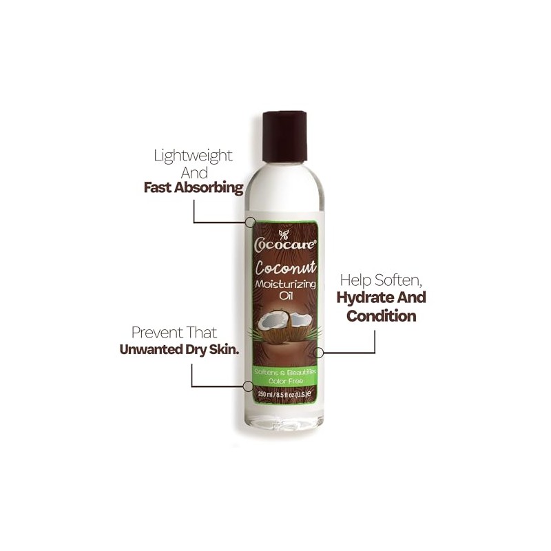 Cococare Aceite hidratante de coco de 8.5 onzas (260 ml)