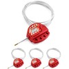 QWORK Lockout Tagout Cable Lock, 4 Pack Adjustable Steel Vinyl