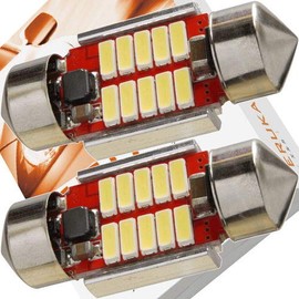 Elka T10 TS-084-2S 31mm/29mm/12V/24V Multi-Fit Design Explosive LED Room Lamp Max Voltage 60V 2pcs White
