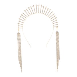 Baluue Rhinestone Headpiece Long Tassel Hair Chain for Women Elegant Bridal Headband Accessories for Weddings and Special Occasions