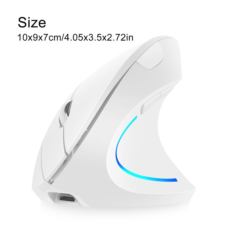 2.4G BT Dual-mode Wireless Vertical Mouse Rechargeable Mouse RGB streamer
