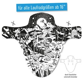 Riesel Design® Set of 1 x Dirt: Fink & 1 x Dirt: Sparrow Mudguard Children's Bicycle from 16 Inches/Splash Guard for Children Bicycle and Frame Protection Film Mudguard for Boys and Girls - Adventure