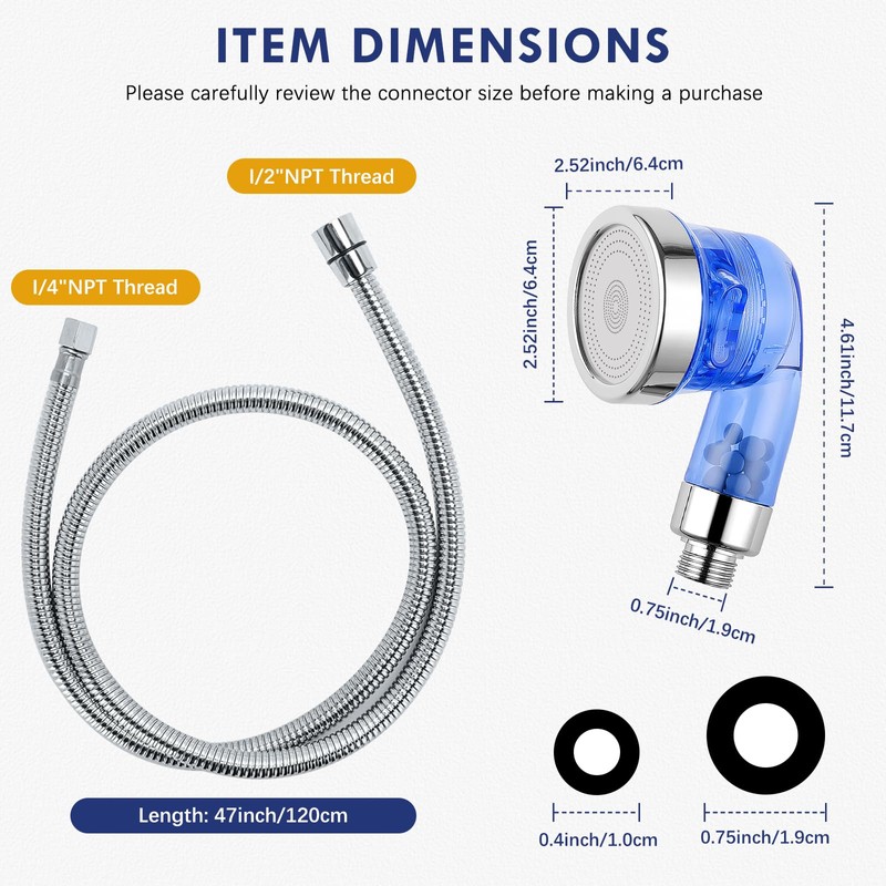 LukLoy Blue Shampoo Bowl Sprayer Head with Filter, 1/4" Nut