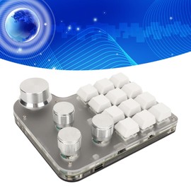 Luqeeg Mini Macro Mechanical Gaming Keyboard, 2.4G One Key Control Combo Mini RGB Custom Keypad Programming Macro Pad for Industrial Console