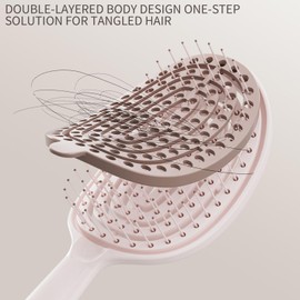 Self Cleaning Hair Brush, Easy Clean Detangling Brush for Faster Blow Drying for Women Men Kids,Hair Brush that Can Quickly Detangle Knotted Hair (White)