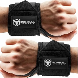 Muñequeras para levantamiento de pesas (aprobadas por USPA, IPL, USAW e IWF), 45 cm, para prensa de banco, prensa de hombros, inmersiones, curls, entr
