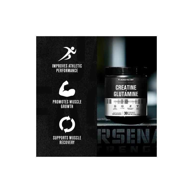 Jacked Factory Creatine Y Glutamine, 30 Porciones Sin Sabor