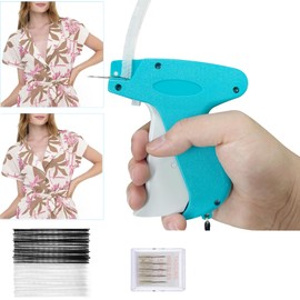 Quick Clothing Fixer, Tag Attacher Gun Kit for Clothes Labeler, Mini Stitch Hemming Gun for Clothes, Micro Tagging Stitch Tool for Clothing with 5 Needles, 2000 Fastners