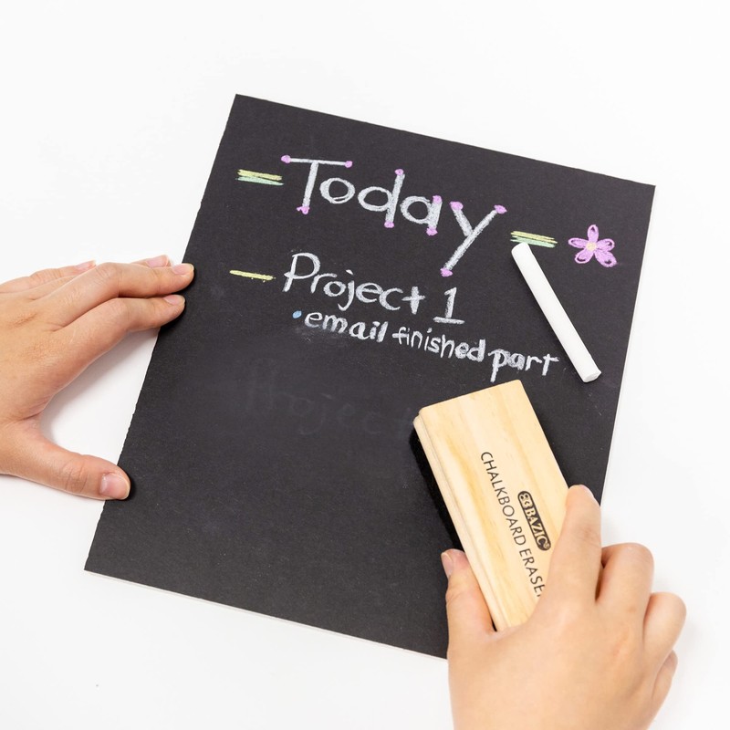 BAZIC Products Chalk Board Eraser, Wood Felt Blackboard and White
