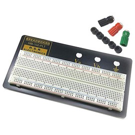 EX ELECTRONIX EXPRESS Solderless Breadboard with Backplate, 3 Binding Posts, 830 Tie Points