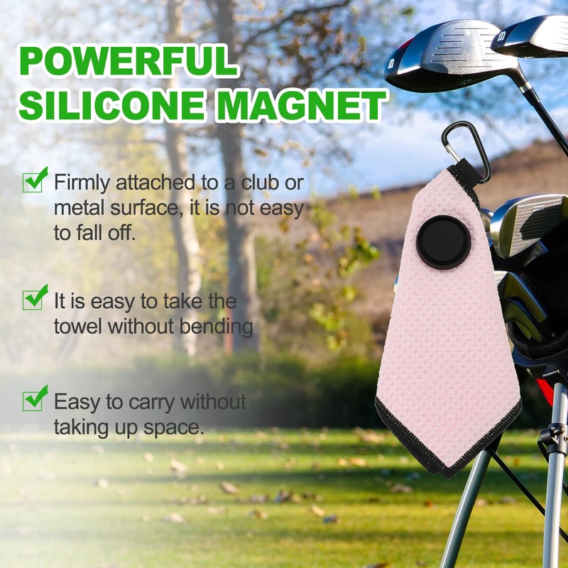 PATIKIL 6"x6" Magnetic Golf Towel with Wire Cleaning Cloth, Microfiber