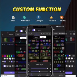 SanLank Led Sign, Bluetooth App Programmable Led Car Sign, USB 5V Scrolling Message L...