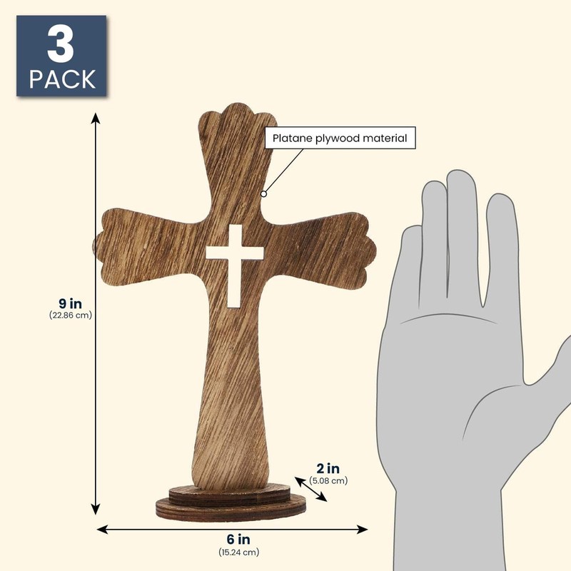 Juvale Wooden Cross Table Centerpieces - Baptism Decorations & Baptism