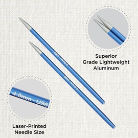 KnitPro wechselbare Nadelspitzen ZING lang, 4,00mm Rundstricknadel, Aluminium, Saphir blau, 12.5 x 0.4 x 0.4 cm