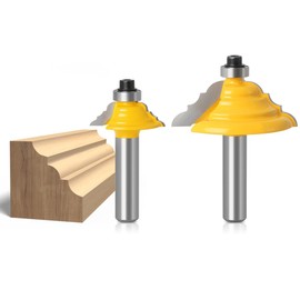 WSOOX 8 mm Shank Classic Roman Ogee Edge Cutter 2 Pieces Architectural Shape Cutter Edging and Shaping Edge Cutter