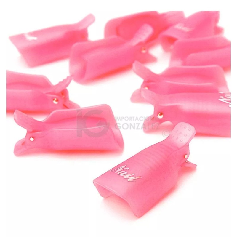 Nail Pinzas Plásticas Retiradoras De Acrílico O Gelish 10 Piezas