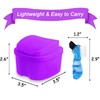 Colorful Denture Bath Case with Brush, Denture Cup Soaking Holder