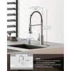 FORIOUS Kitchen Faucet with Soap Dispenser, Burhsed Nickel Stainless Steel