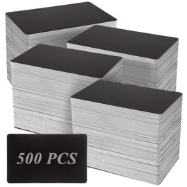 LDHHYH 500 Pack Premium Blank PVC Cards, Blank Credit Cards CR80 30 Mil, Premium Business Cards Black PVC ID Cards for Photo ID Badge Printers