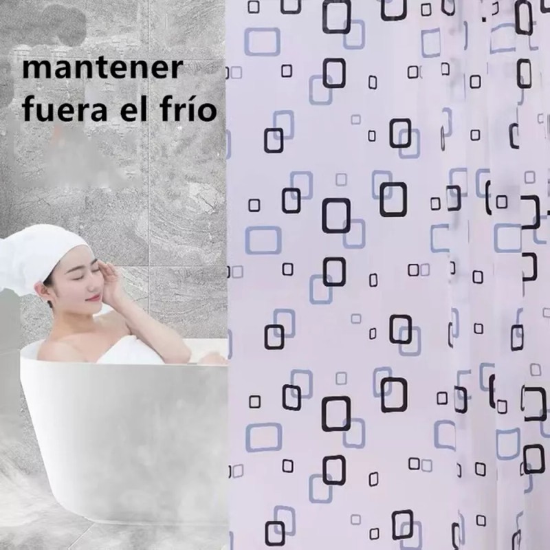 CACTUS ARCOIRIS Cortina Ducha Baño Tela Peva Larga 180cm Impermea