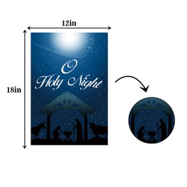 MEFENG Holy Night Garden Flag-Shepherd Santa Mary Starry House Decorative-Christmas Baptism Outdoor Decor-Nativity Religious Lawn Garden Decoration Double Sided Flag-12 x 18 Inch