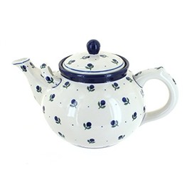 Blue Rose Polish Pottery Blueberry Large Teapot