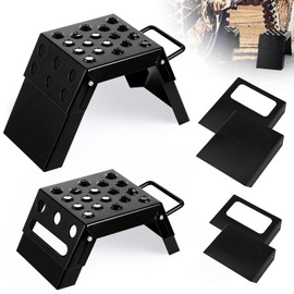 DaisyInner 2 Pcs Black Moto Starting Block Aid Adjustable 3-9" Starting Blocks Motorsport Foot Stool Dirt Bike Accessories for E Bikes Youth Moto Crossers Touring Motorcycles