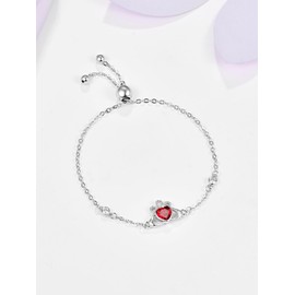 Dreamboat Sterling Silver Claddagh Bracelet for Women Irish Bracelet Red Ruby July Birthstone Luck Scottish Jewelry Irish Gift Made In Ireland
