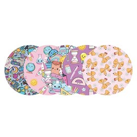 Glucomart Waterproof Sensor Covers for Libre 3 & Lingo (5 Count) – Sweatproof Adhesive Patches for CGM Protection, Long-Lasting 14-Day Stick, Hypoallergenic Overlay (Kawaii Classroom)