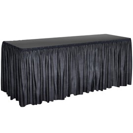 Willinglong 16 ft x 28 Inch Stage Skirting Portable Stage Skirt Cloth Shirred Pleat Stage Cover for Wedding Platform(Black)