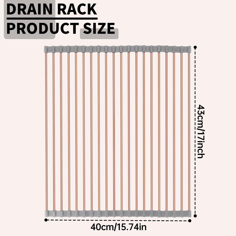 blueden 15.74" x 17"Large Roll Up Dish Drying Rack Over