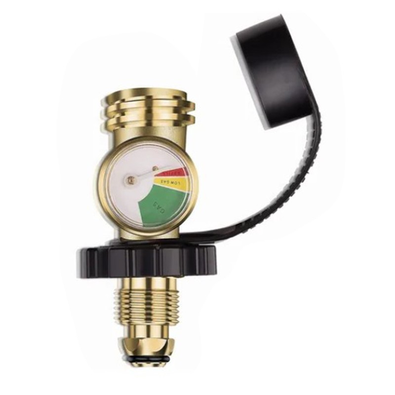 POL to QCC Thread Gas Tank Refill Adapter with Gauge