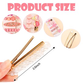 3Pack Cute kawaii Hair Clips for Girl Women 2.5 inch Cutecore Hair Accessories for Girls Decorative Pearl Hair Clips for Styling Small Metal Clip for Kids Teens Women(pink)