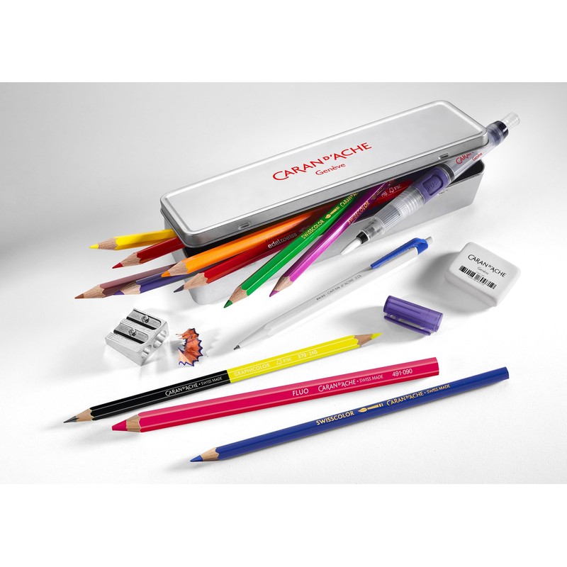 Caran d'Ache Swisscolor 3000.416 Multi-Product Set 16 Pieces in Metal