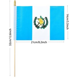 GSYLPFT 12 Pack Guatemala Flags on Sticks Guatemalan Small Mini Hand Held Flags for Office Classroom Holiday Party Decorations