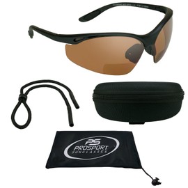 Bikershades Motorcycle Bifocal Sunglasses +2.50 Blue Light Blocker HD Lens Men and Women. Z87.1 Safety Lenses, Hard Case and Sunglass String.