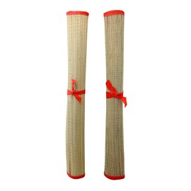 Set of 2 Natural Straw Beach Mats 24" x 72" - Multi-Purpose, Portable & Eco-Friendly - Perfect for Yoga, Picnics, Camping Festivals & Outdoor Activities
