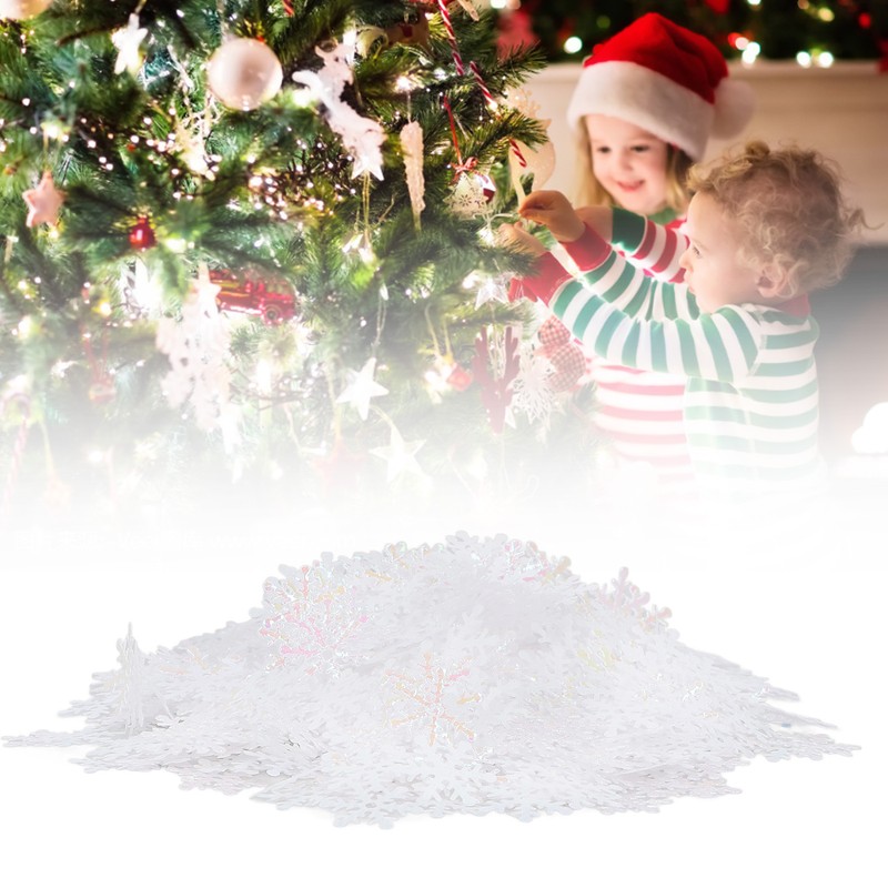 1000Pcs Snowflake Confetti 0.9in Vibrant Color Reusable Plastic Multi Purpose