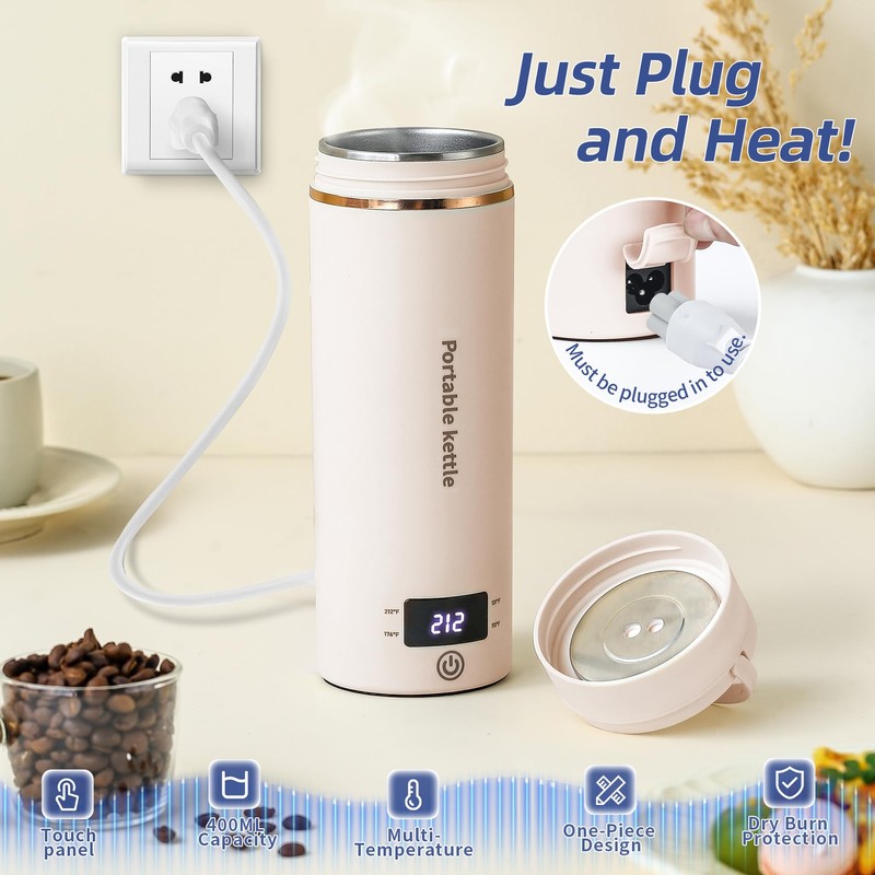 Travel Electric Kettle Portable Mini Kettle,Small Hot Water Boiler with