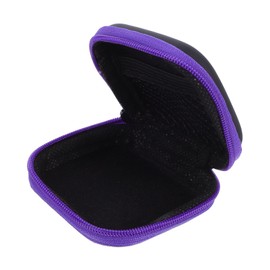 LALAFINA Assorted Color Mini Headphones Storage Box Portable Earphone Pouch for Earbuds Cables and Accessories Stylish Design Purple