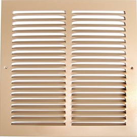 HVAC Premium 8'' x 8'' [Duct Opening] Flat Stamped Steel Return Air Grille - Sidewall and Ceiling - HVAC Vent Duct Cover - Brown [Outer Dimensions: 9.75''w X 9.75''h]
