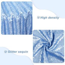 PartyDelight Sequin Tablecloth Baby Blue 90"x132" Table Cloth for Wedding Dinning Table Rectangular