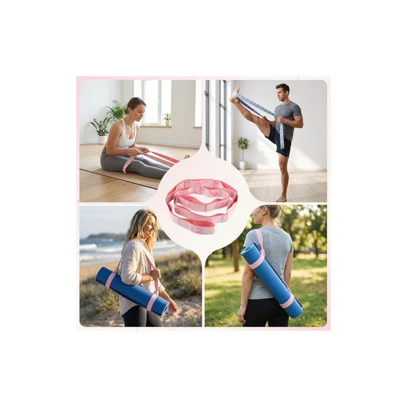2PCS Correa Elástica para Yoga, Bandas de Resistencia para Ejercicios,