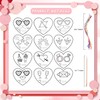 12 Pcs Heart Shape Scratch Paper Art Set Hanging Craft