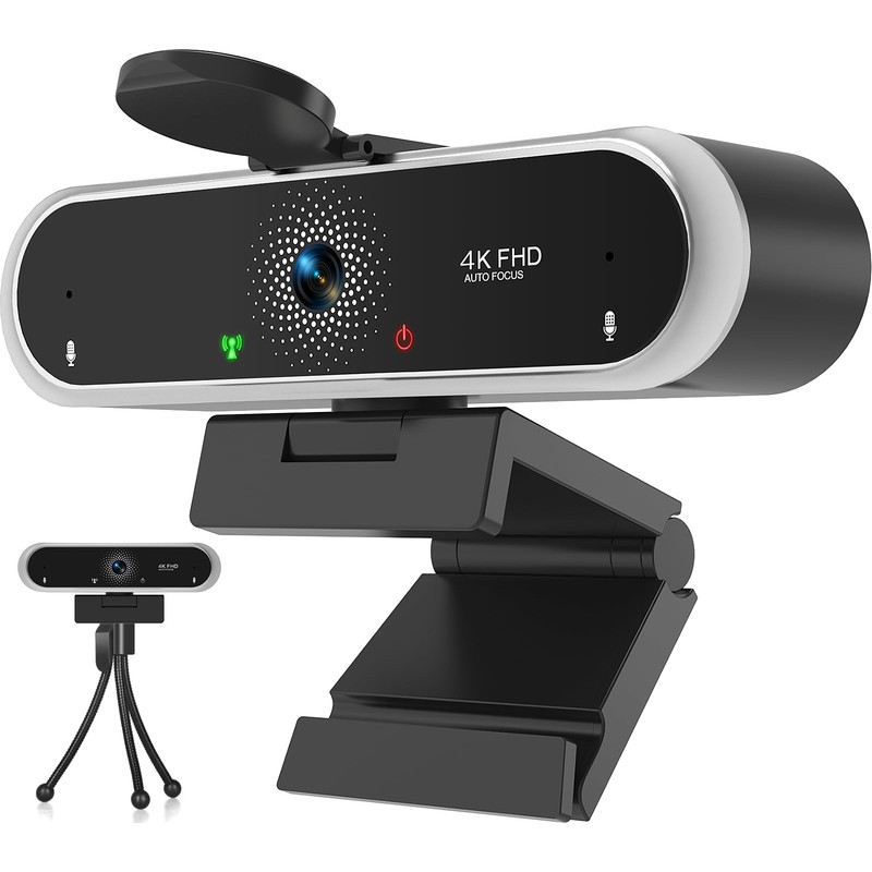 NIVEOLI Cámara Web 4K con micrófono y Cubierta de privacidad