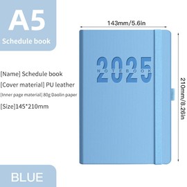 2025 Diary A5 1 Day 1 Page Book Calendar A5 Calendar Book Year Planner Book Planner Diary A5 Appointment Calendar 2025 from January 2025 to December 2025 Weekly Planner