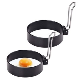 Stainless Steel Egg Rings Set of 2 PCS - Non Stick Fried Egg Molds - Egg Shaper for Breakfast - Egg Molds for Frying or Shaping Eggs - Round Egg Cooker Ring - Omelette Tools