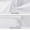Romanstile Jacquard Rectangle Tablecloth, Waterproof Elegant Damask Curly Floral Pattern