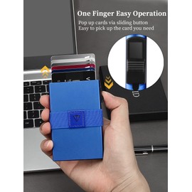 RFID Card Holder Pop Up Minimalist Wallet for Men Women RFID Blocking Protection Metal Aluminum Slim Credit Card Case